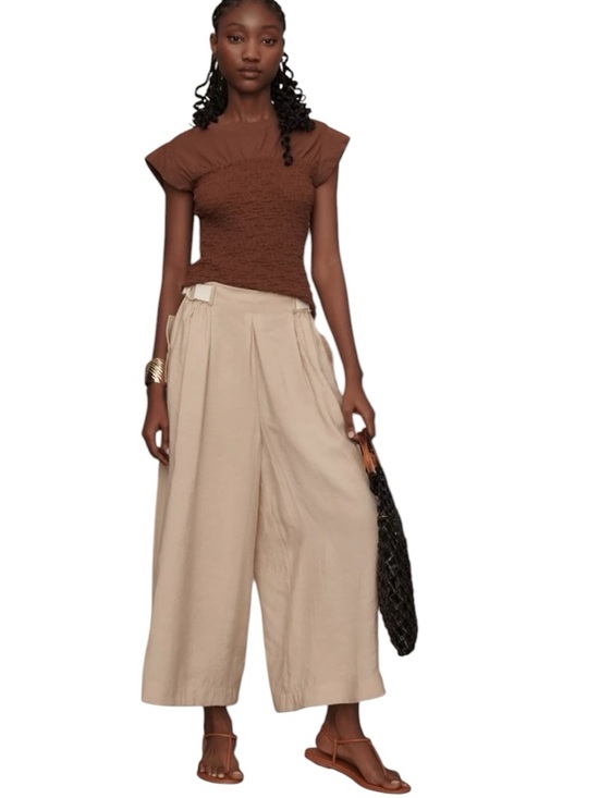 Anthropologie Pants - Anthropologie Safari Wide Leg Cargo Belt Flowy Pants in Tan Size Medium